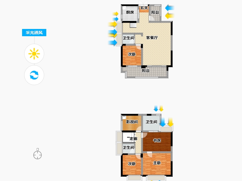 四川省-成都市-北辰香麓-141.58-户型库-采光通风