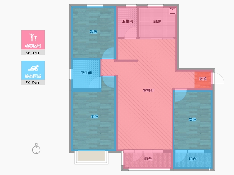 河北省-唐山市-迁安市晨曦家园-94.93-户型库-动静分区