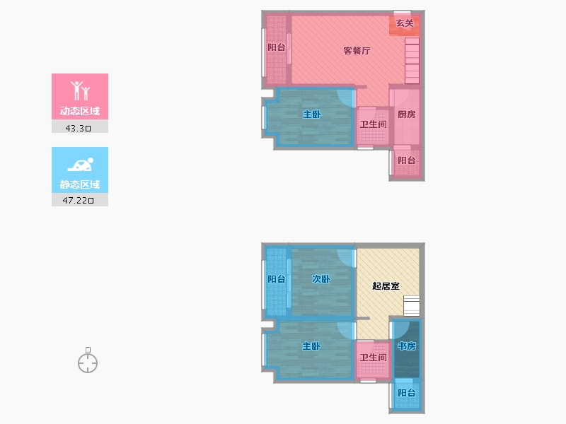 四川省-宜宾市-恒阳国际中心-87.95-户型库-动静分区