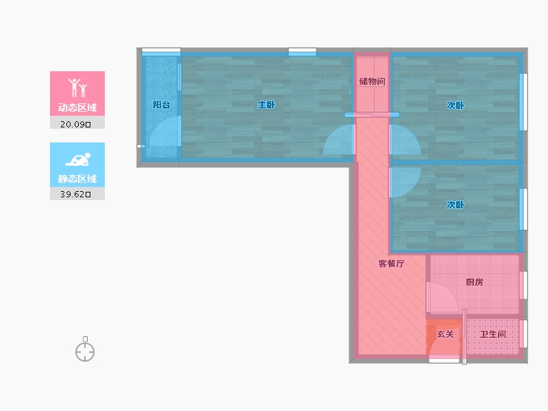 北京-北京市-稻香园西里社区-4号楼-52.18-户型库-动静分区