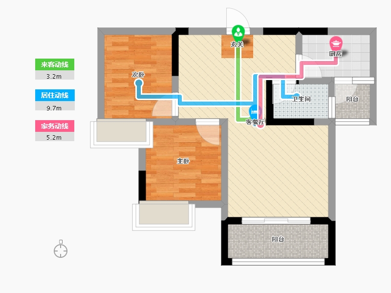 四川省-宜宾市-龙腾锦城B6栋-51.81-户型库-动静线