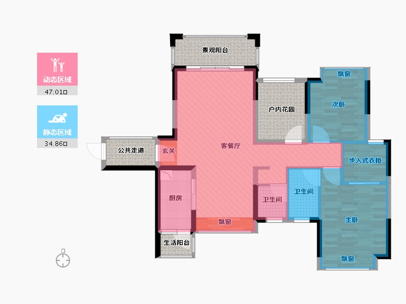 广东省-佛山市-鸿安花园-90.00-户型库-动静分区