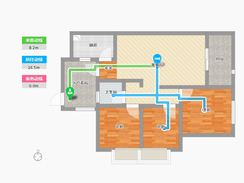 四川省-南充市-时代天骄-69.77-户型库-动静线