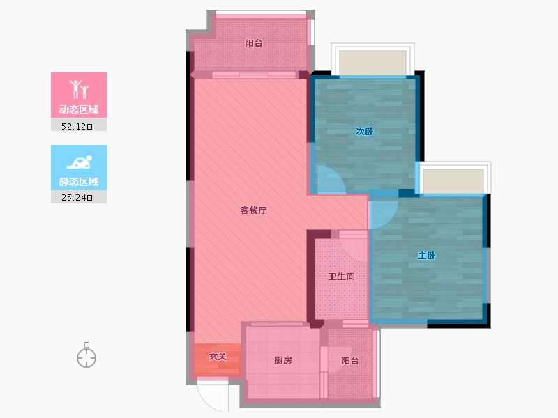 四川省-乐山市-翡翠国际君悦湾-67.48-户型库-动静分区