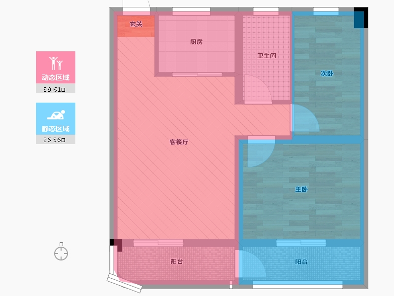 广东省-广州市-桥北小区-56.86-户型库-动静分区