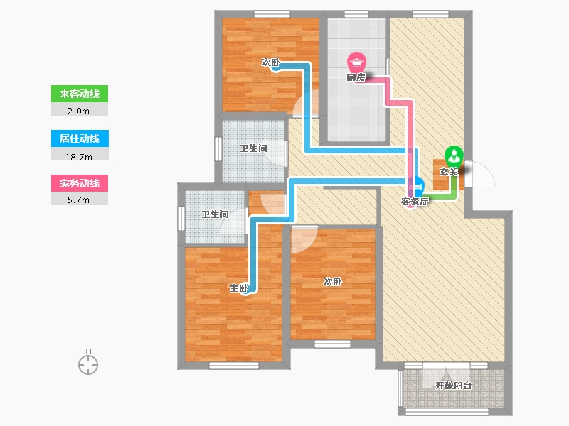 山东省-青岛市-太和旺邸-96.18-户型库-动静线