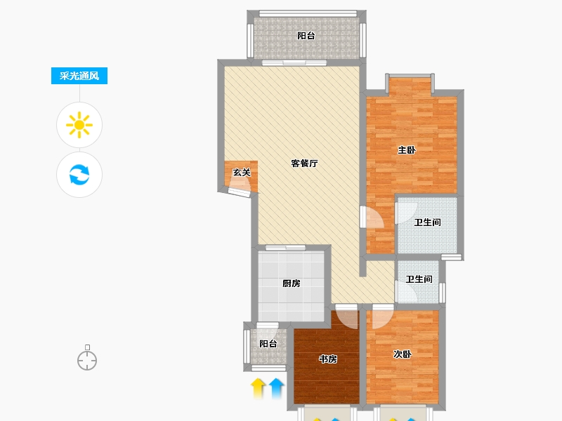 四川省-成都市-利通上优水岸-98.92-户型库-采光通风