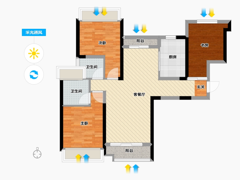 广东省-惠州市-太东明月湾-78.04-户型库-采光通风