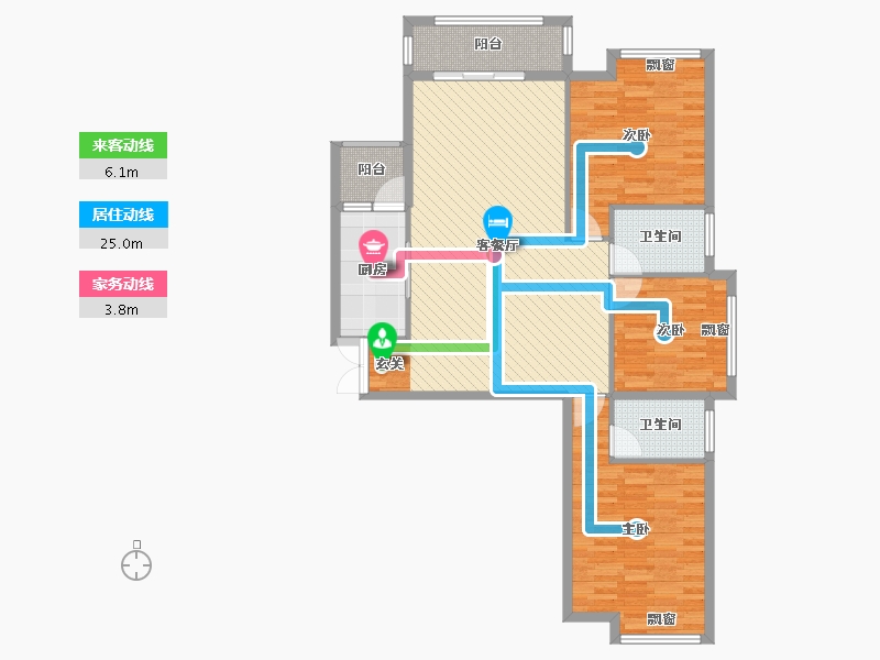 湖南省-株洲市-东环北路安置房小区-108.87-户型库-动静线