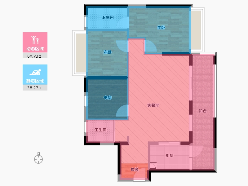 广东省-佛山市-碧桂园三水华府-87.47-户型库-动静分区