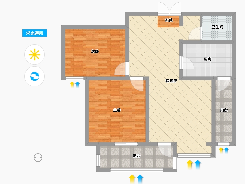 宁夏回族自治区-银川市-长城领世湖城-85.00-户型库-采光通风