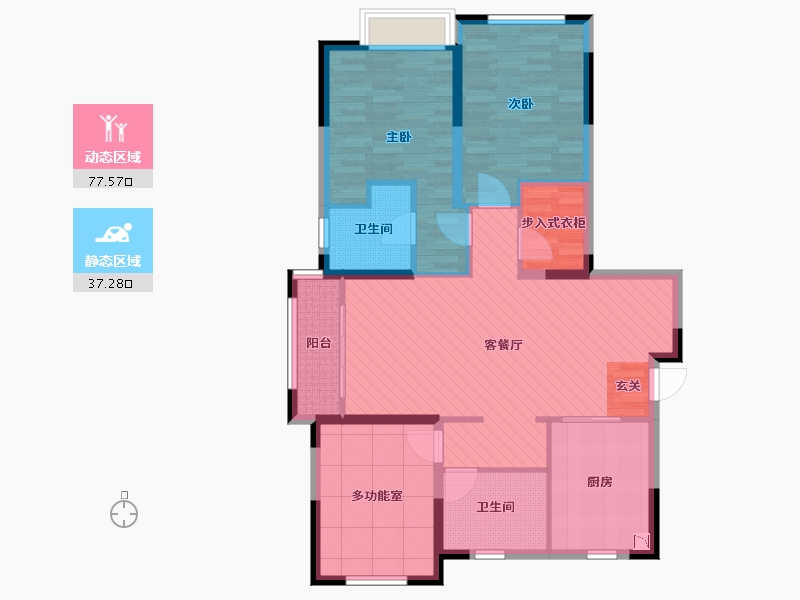 江苏省-苏州市-紫桂苑-102.18-户型库-动静分区