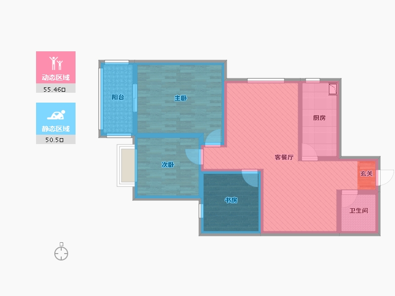 陕西省-西安市-敏家-92.60-户型库-动静分区