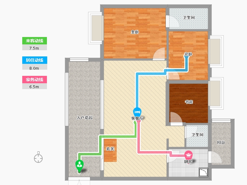 贵州省-贵阳市-贵阳花果园(T区)-106.50-户型库-动静线