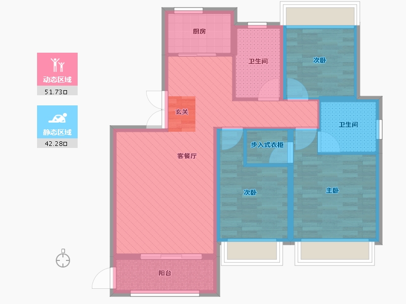 辽宁省-大连市-天下粮仓-82.02-户型库-动静分区