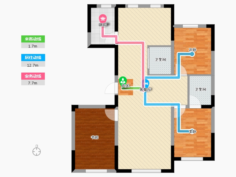 吉林省-长春市-百郡星品-91.38-户型库-动静线