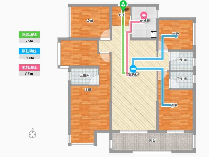 广西壮族自治区-南宁市-南宁市嘉和城-125.32-户型库-动静线