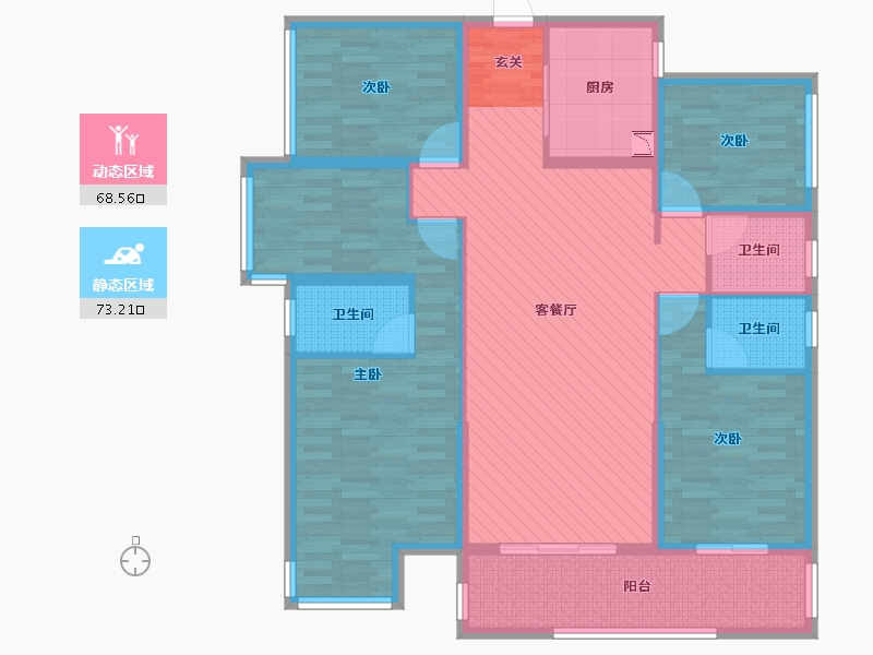 广西壮族自治区-南宁市-南宁市嘉和城-125.32-户型库-动静分区