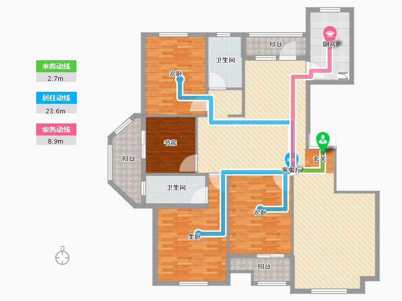 山东省-东营市-华泰国际豪园-8号楼-147.79-户型库-动静线