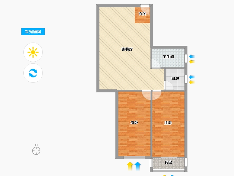 上海-上海市-永昌大厦-90.93-户型库-采光通风