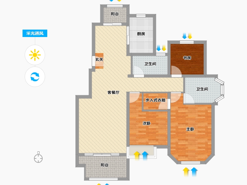 山东省-泰安市-天房美郡国际城-102.41-户型库-采光通风