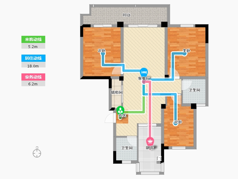 江苏省-南通市-白龙花苑-98.16-户型库-动静线