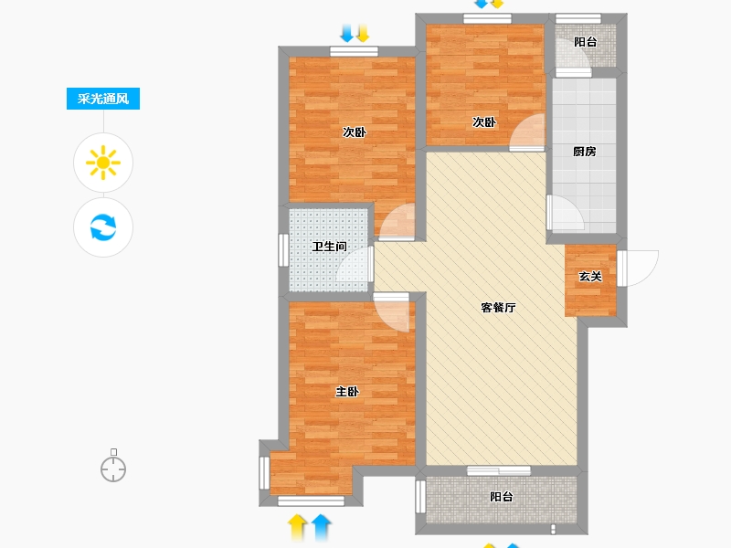 河北省-保定市-滨湖新区-78.81-户型库-采光通风