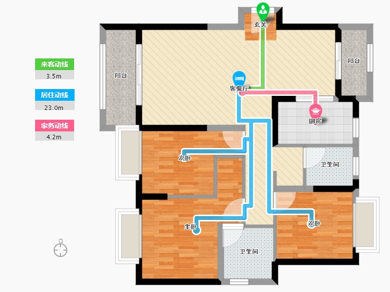 湖南省-长沙市-星城春晓-87.05-户型库-动静线