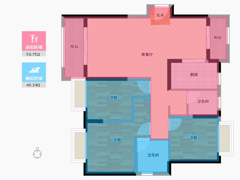 湖南省-长沙市-星城春晓-87.05-户型库-动静分区