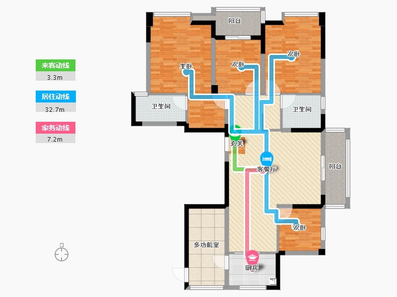 浙江省-温州市-新小区-125.67-户型库-动静线