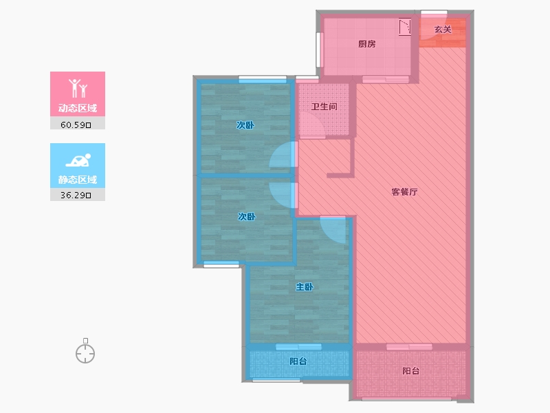 湖南省-长沙市-北辰中央公园-85.00-户型库-动静分区