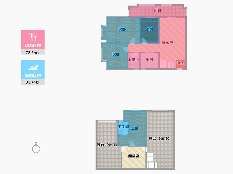 湖北省-十堰市-中岳华庭-226.35-户型库-动静分区