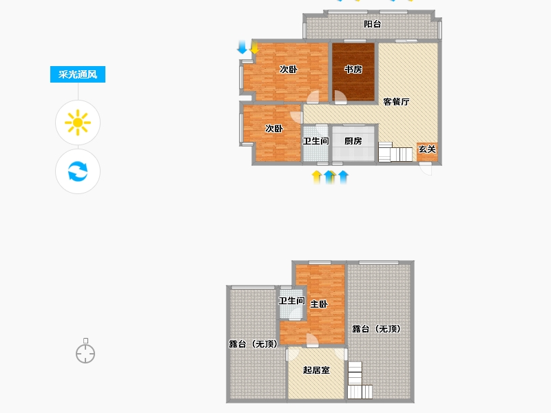 湖北省-十堰市-中岳华庭-226.35-户型库-采光通风