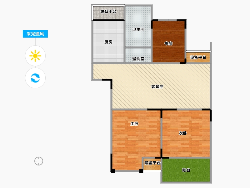 浙江省-嘉兴市-平湖理想城C298-90.53-户型库-采光通风