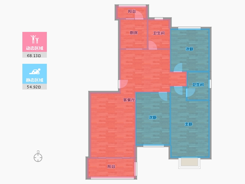 北京-北京市-望都家园-113.02-户型库-动静分区