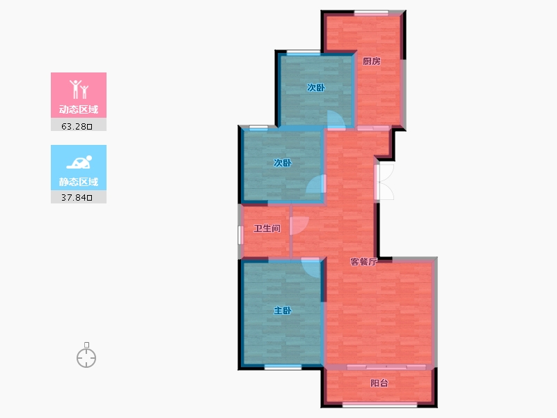 宁夏回族自治区-银川市-嘉悦城-90.21-户型库-动静分区