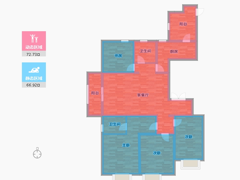 河南省-开封市-晋河花园-123.91-户型库-动静分区