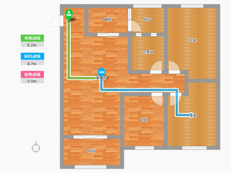 四川省-绵阳市-梓锦名著-100.87-户型库-动静线