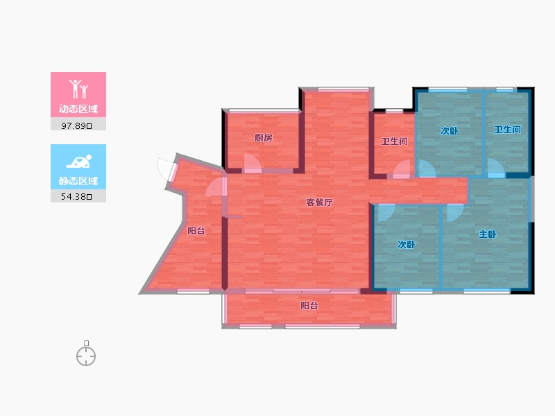 湖南省-长沙市-和泓梅溪四季-138.24-户型库-动静分区