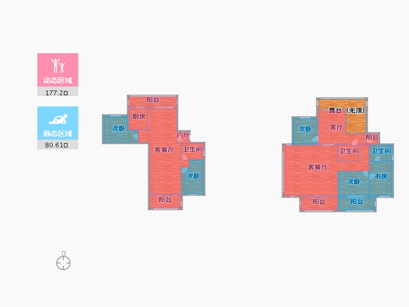 湖南省-长沙市-润和紫郡-251.10-户型库-动静分区