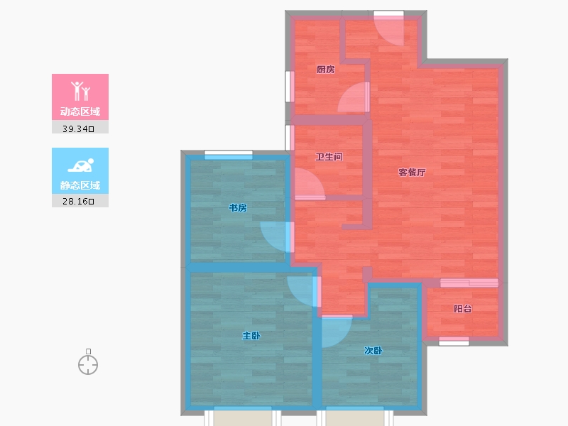 河南省-郑州市-亚新美好城邦-58.89-户型库-动静分区