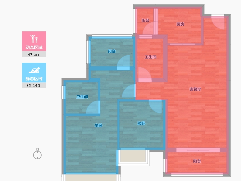 广东省-惠州市-奥园开城首府-72.56-户型库-动静分区