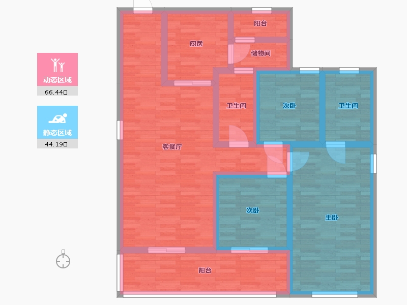 云南省-昆明市-融创春风十里-97.02-户型库-动静分区