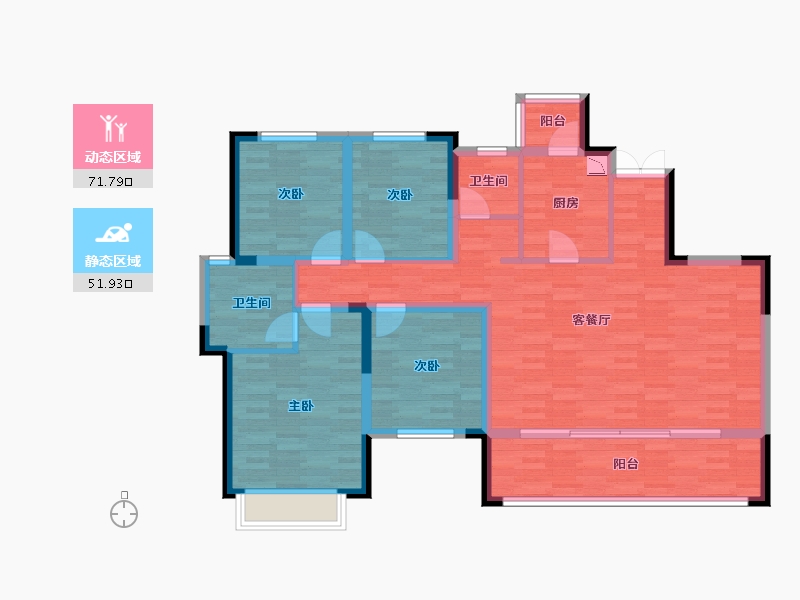 四川省-成都市-九洲天府-110.81-户型库-动静分区