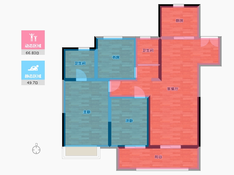 安徽省-蚌埠市-吾悦和府-104.00-户型库-动静分区