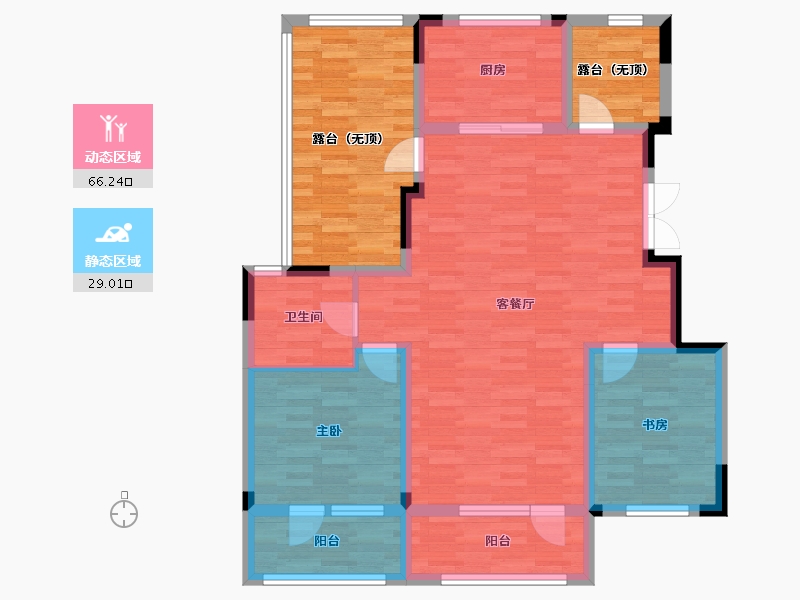 辽宁省-沈阳市-保利观唐-104.94-户型库-动静分区