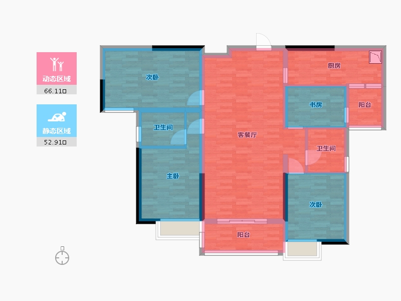 广东省-河源市-坚基沁园和府-106.11-户型库-动静分区