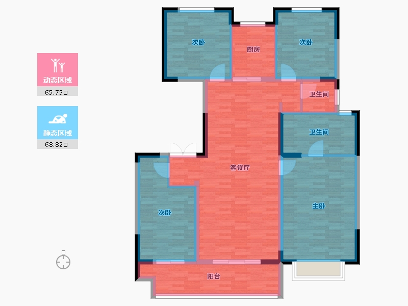 江苏省-连云港市-绿地璀璨天城-122.00-户型库-动静分区