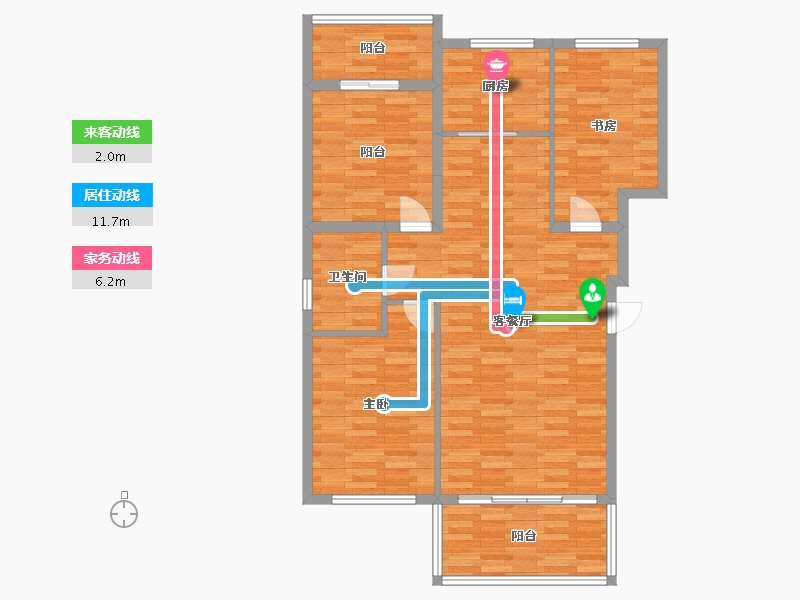 辽宁省-盘锦市-泰郡三期-96.06-户型库-动静线