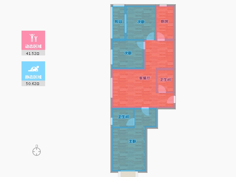 山西省-阳泉市-洪城新居-81.93-户型库-动静分区